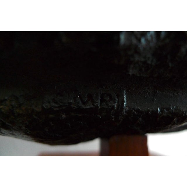 Wood 1960s Museum Pieces Inc. Black Granite Egyptian Head Sculpture For Sale - Image 7 of 10