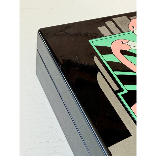 Plastic 1985 Vando Flamingo Art Deco Style Box With Original Soap by Pelzman Designs For Sale - Image 7 of 10