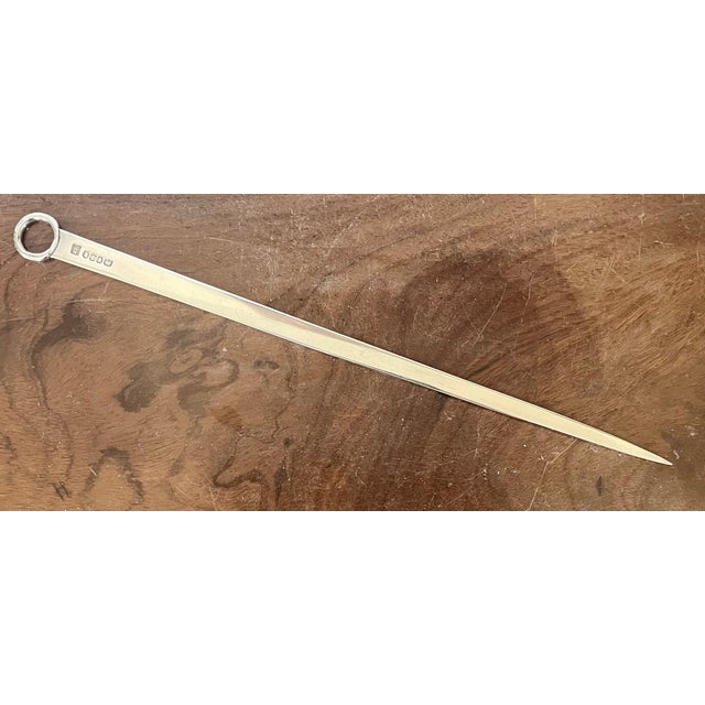 English Antique Early 19th Century English George III Sterling Silver Meat Skewer or Letter Opener Hallmarked by Robert Garrard, London 1804 For Sale - Image 3 of 13