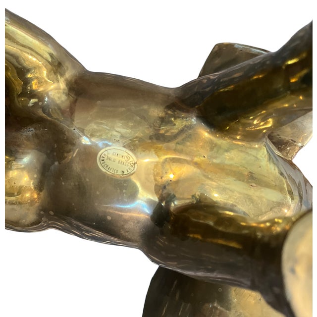 Vintage 1970s Large Solid Brass Elephant Sculpture — Hollywood Regency Statement Piece For Sale - Image 11 of 11