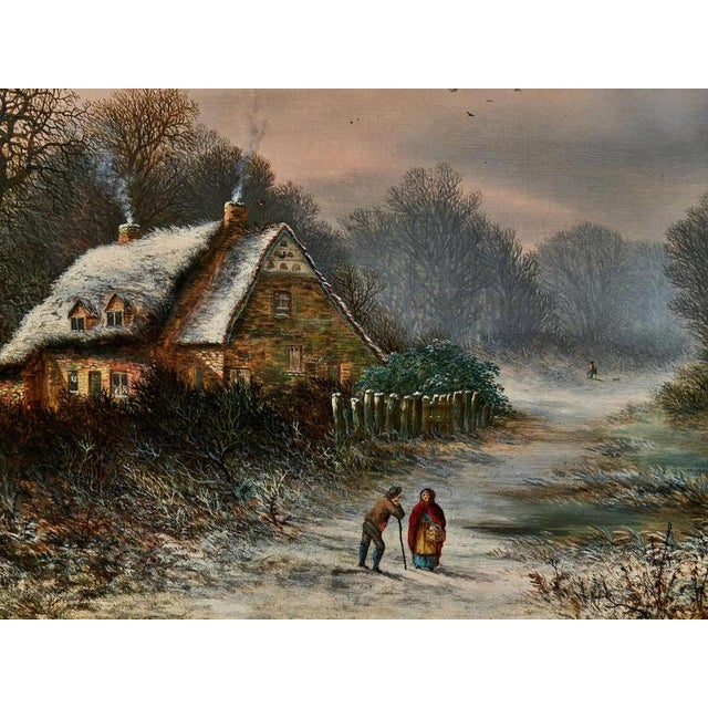 Charles Leaver, Winter Landscape, Oil on Canvas For Sale - Image 4 of 11