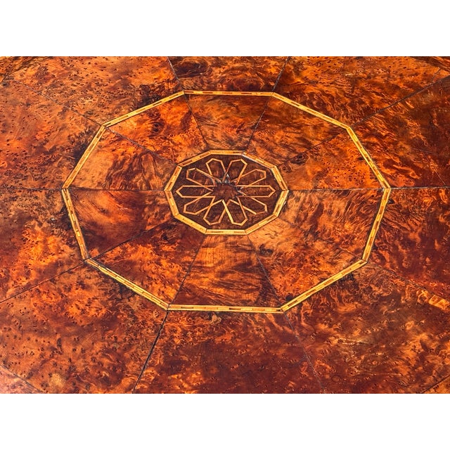 19th Century Octagonal Burr Yew Wood Coffee Table, 1880s For Sale - Image 10 of 11