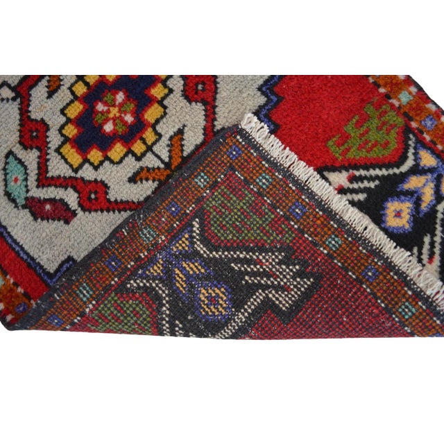 1970 Hand Knotted Mat Small Turkish Rug Entry Decor Door Mat- 1′9″ × 3′ For Sale - Image 12 of 12