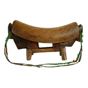 Vintage Tribal African Carved Wood Headrest