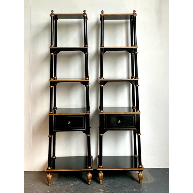 Vintage Gilt Tipped Tapered Etagere - A Pair For Sale - Image 12 of 12