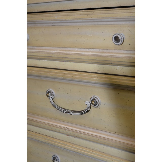 Vintage Attributed to Dixie Furniture French Provincial Style Yellow Vanity or Desk Dressing Table For Sale - Image 10 of 16