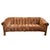Beautiful bronze/copper toned polyester velvet upholstered tufted sofa. Solid rounded oak wood frame. Organic modern meets...