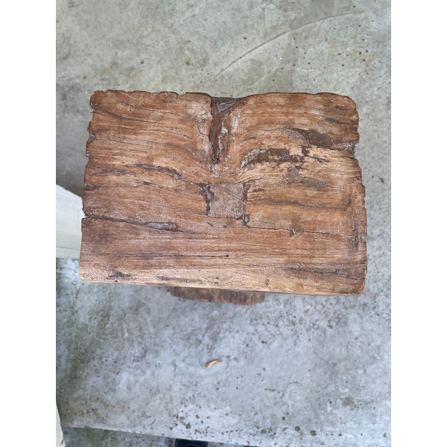 Wood Vintage 1980s Architectural Carved Wood Plant Stand Pedestal For Sale - Image 7 of 12