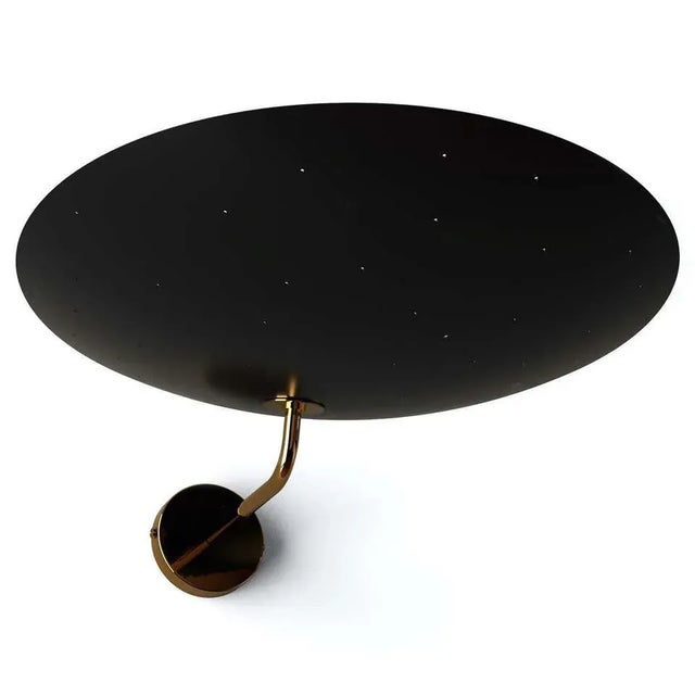 Not Yet Made - Made To Order Pierre Disderot Model #2059 Large Perforated Wall Lamp in Black and Brass For Sale - Image 5 of 5