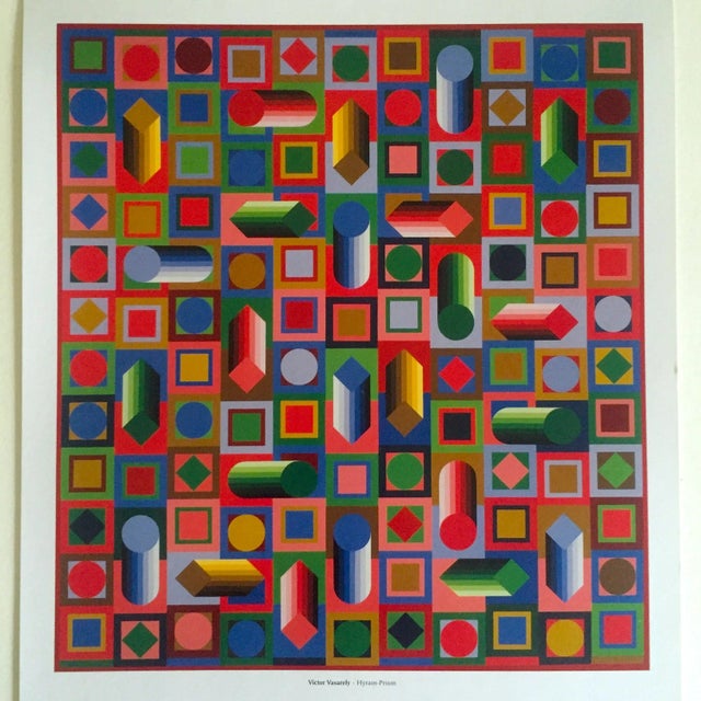 Victor Vasarely Victor Vasarely Op Art Modernist Geometric Lithograph Print "Hyram - Prism" 1980 For Sale - Image 4 of 13