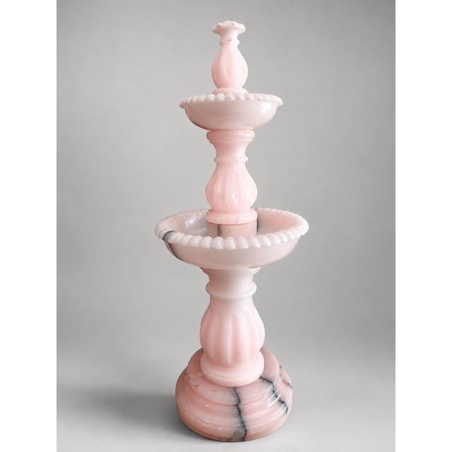 Rare Pink Onyx Water Founatin - 36 Inch Tall by Zarva Stone For Sale - Image 4 of 5
