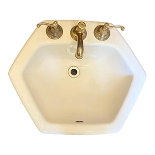 Vintage Kohler Art Deco K2930 Hexagonal Cast Iron Sink For Sale