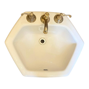 Vintage Kohler Art Deco K2930 Hexagonal Cast Iron Sink
