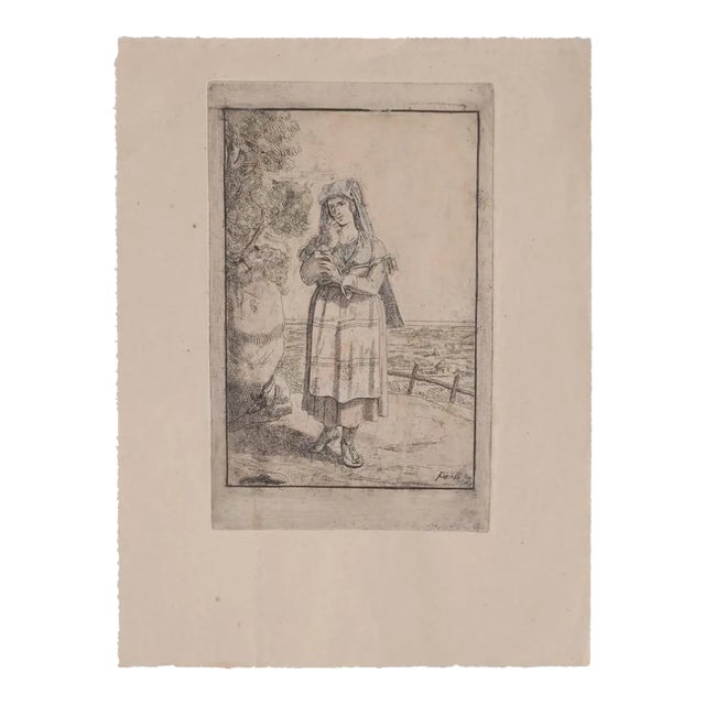 Bartolomeo Pinelli, Roman Costume, Etching, 1831 For Sale