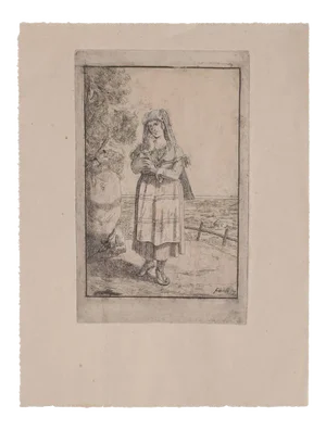 Bartolomeo Pinelli, Roman Costume, Etching, 1831