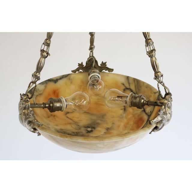 Neo Classical Alabaster Pendant Light, 1880 For Sale - Image 13 of 15