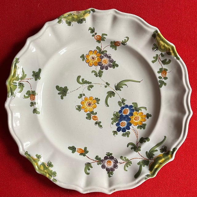 Rococo Antique 19th Century Italian Cantagalli Faience Dinner Plate From Florence For Sale - Image 3 of 9