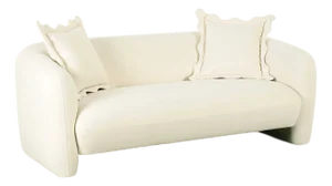 Lou Cream Performance Velvet Loveseat