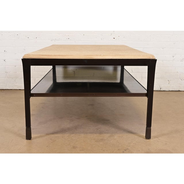 Bill Sofield for Baker Furniture Modern Mahogany Raku Top Coffee Table or Cocktail Table For Sale - Image 9 of 11