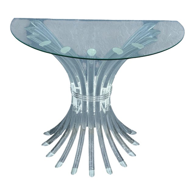1970s Mid Century Modern Lucite Console Table For Sale