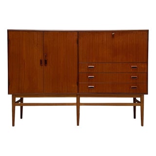 Vintage Danish Teak Highboard attributed to Børge Mogensen, 1960s For Sale