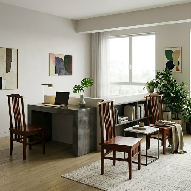 Oriental Modern Yoke High Back Bars Backrest Accent Side Chair For Sale - Image 4 of 14