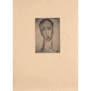 Pierre-Georges Duval, Visage, Etching, Mid-20th Century For Sale