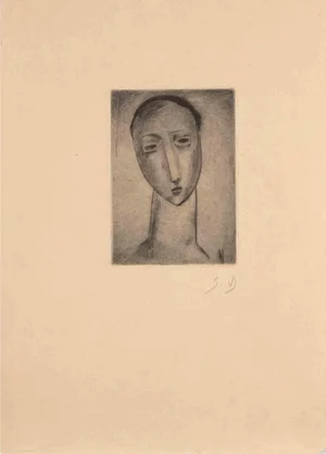 Pierre-Georges Duval, Visage, Etching, Mid-20th Century
