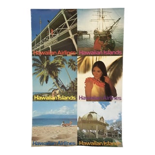 Hawaiian Airlines Travel Poster New Zealand to Hawaiian Islands by Clark and Mathewson For Sale