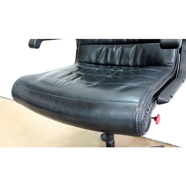 Set of Leather Office Chairs attributed to Richard Sapper for Knoll Inc. / Knoll International, 1979 For Sale - Image 17 of 18