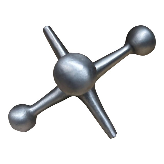 1960s Silver Jack Bookend After Bill Curry George Nelson Mid Century Modern For Sale