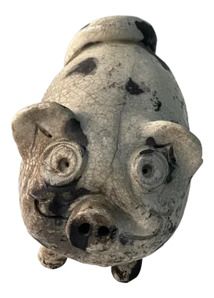 1994 Pottery Pig Signed Hunning