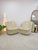 Mid-Century Modern Vintage Cream Leather MCM Postmodern Swivel Glider Chair Pair 28" Wide For Sale - Image 3 of 15