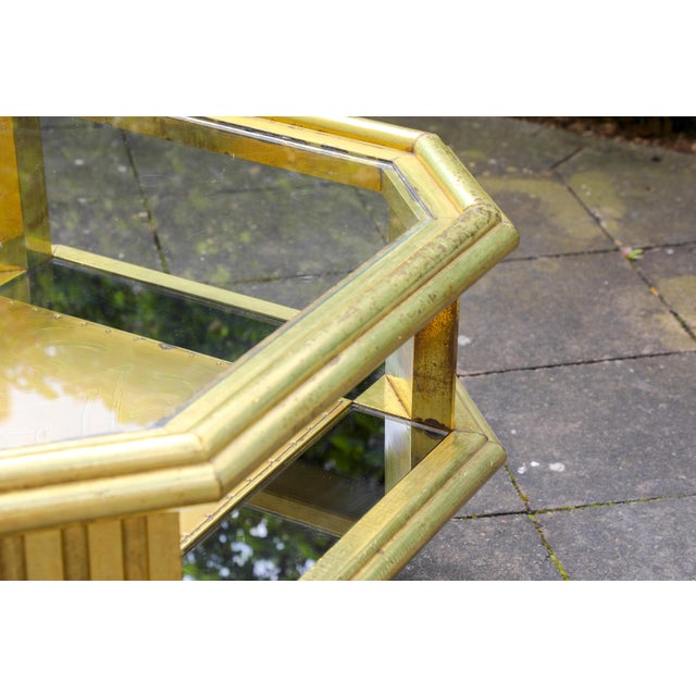Vintage Octagonal Brass Coffee Table by Rodolfo Dubarry, 1970s For Sale - Image 12 of 17