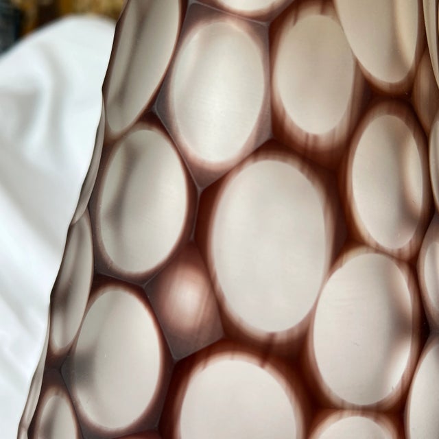 Glass Italian Hand Blown Murano Glass Vase in Eggplant Color Signed by Artist For Sale - Image 7 of 13