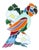 1970s Stained Glass Bird & Floral Art Piece For Sale