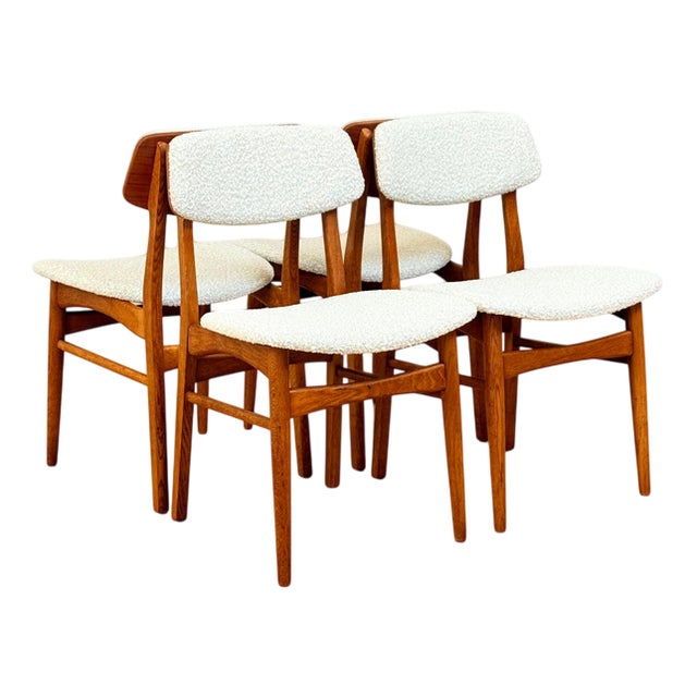Danish Dining Chairs in Oak and Teak, 1950s, Set of 4 For Sale