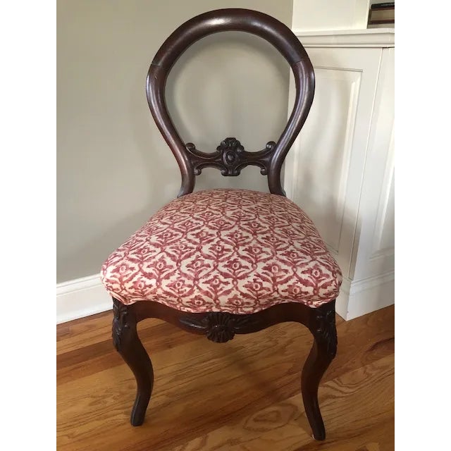 Late 19th Century Victorian Carved Mahogany Balloon Back Accent Chair For Sale - Image 12 of 13