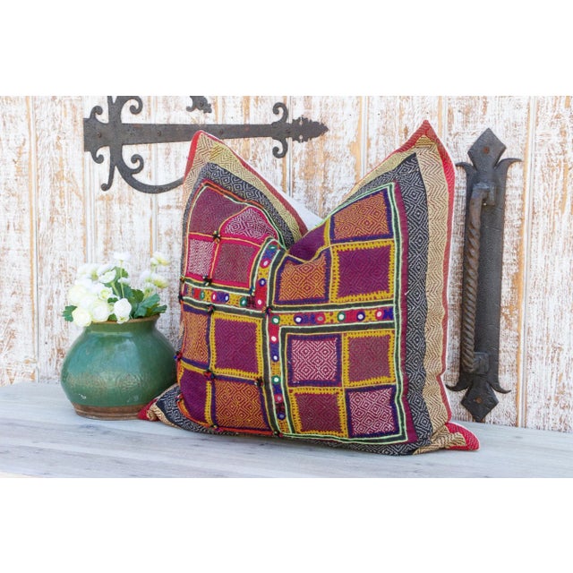 Rajasthali Sindh Sami Square Pillow For Sale - Image 4 of 7