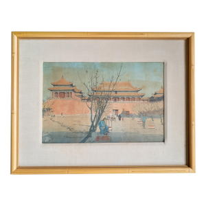 Early 20th Century Woodblock Print by Elizabeth Kelly, Forbidden City Gate, Peking