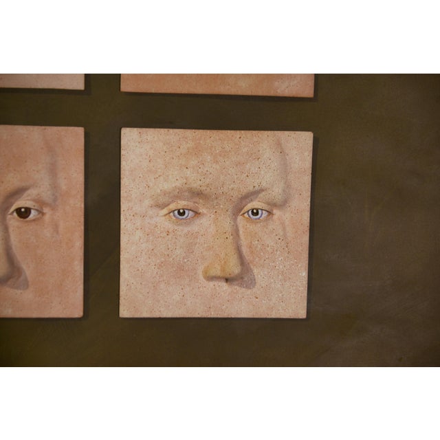 Rafazzi, Ceramic Painting with Four Faces, 2000s, Paint & Canvas For Sale - Image 4 of 9