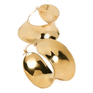 Agmes “Laila” Large Sculptural Hoops – 18k Gold Vermeil, Brand New, Never Worn, A Pair For Sale