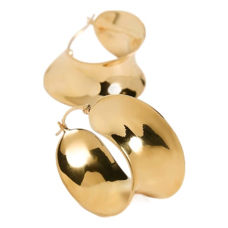 Agmes “Laila” Large Sculptural Hoops – 18k Gold Vermeil, Brand New, Never Worn, A Pair For Sale
