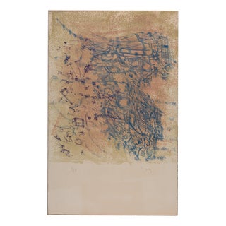 Camille Bryen, Blue Composition, Lithograph For Sale