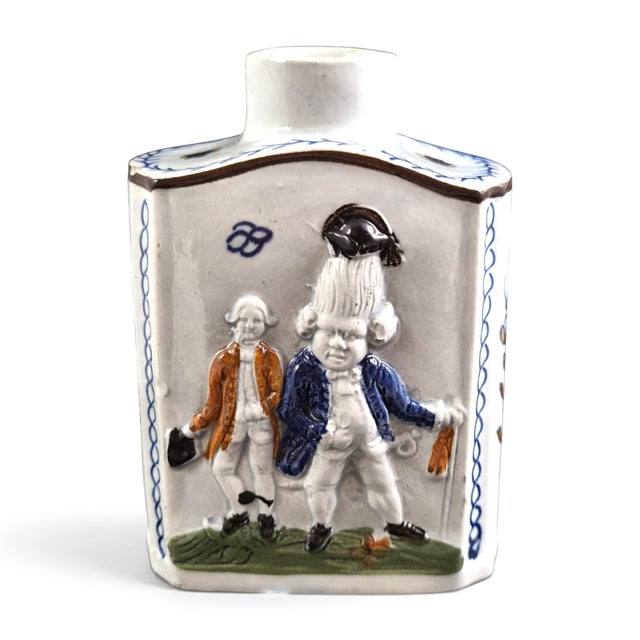 White Scottish Pearlware Macaroni Tea Canister by George Gordon, 1790s For Sale - Image 8 of 8