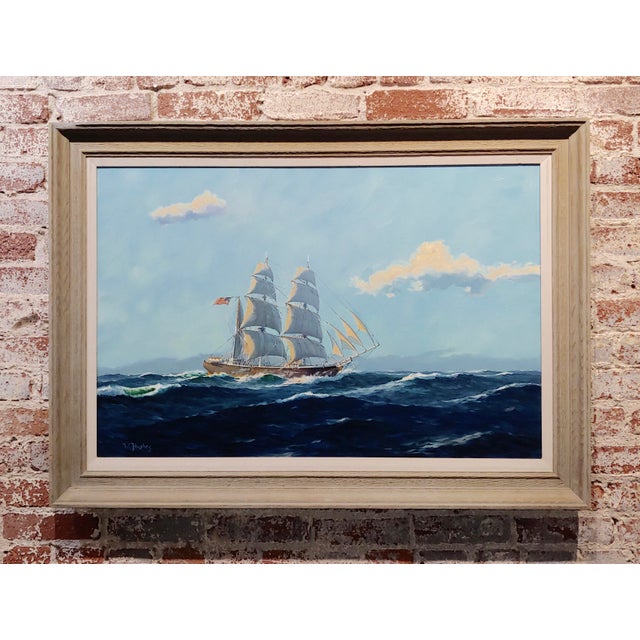 William Hughes American Ship at Sea Oil Painting Chairish