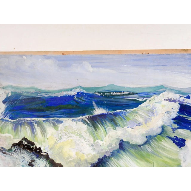 Mid Century Rocky Coast Seascape Painting For Sale - Image 4 of 6