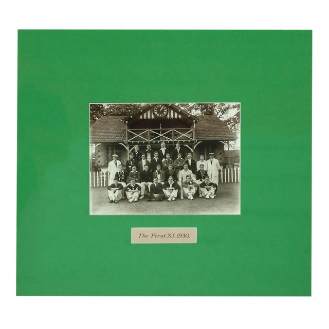 "The First (Xl), C1930" English Cricket B&w Framed Photo! For Sale