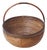 Large Italian Basket in Brass and Rattan, 1960s For Sale