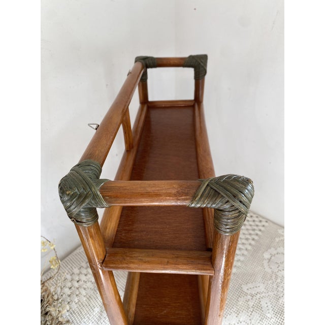 Bamboo and Rattan Shelf, 1970s For Sale - Image 6 of 15
